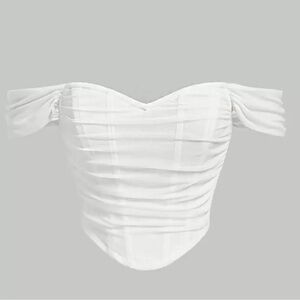 Women’s White Off-Shoulder corset like top with back zip